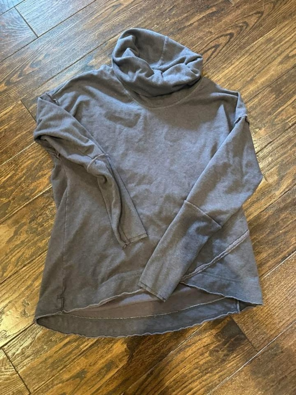Cozy Cowl Neck Sweatshirt - Heather Slate